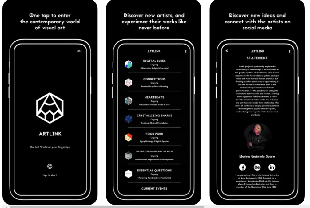 Aplicația săptămânii este ArtLink AR, un produs folosit atât de artiști, cât și de pasionații de ”new media art”