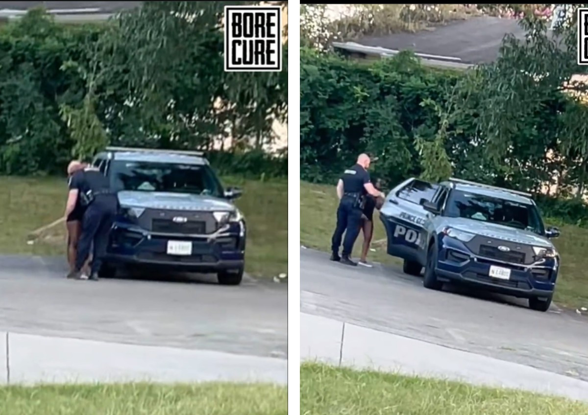 Polițist în uniformă, filmat când sărută o femeie și apoi se urcă alături de ea pe bancheta din spate a mașinii. VIDEO