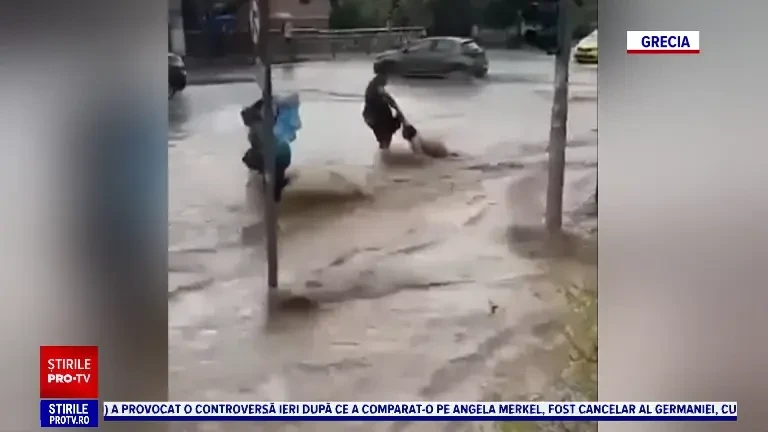 Noi alerte de furtună pentru Grecia, deja lovită de furia naturii. Imagini dramatice pe strazile din Atena