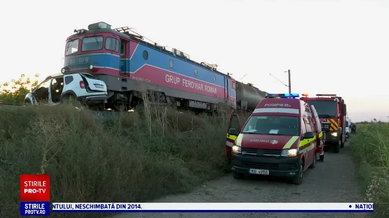 Accident grav în Buzău. Trei persoane au murit pe loc și una a ajuns la spital după ce mașina lor a fost lovită de tren