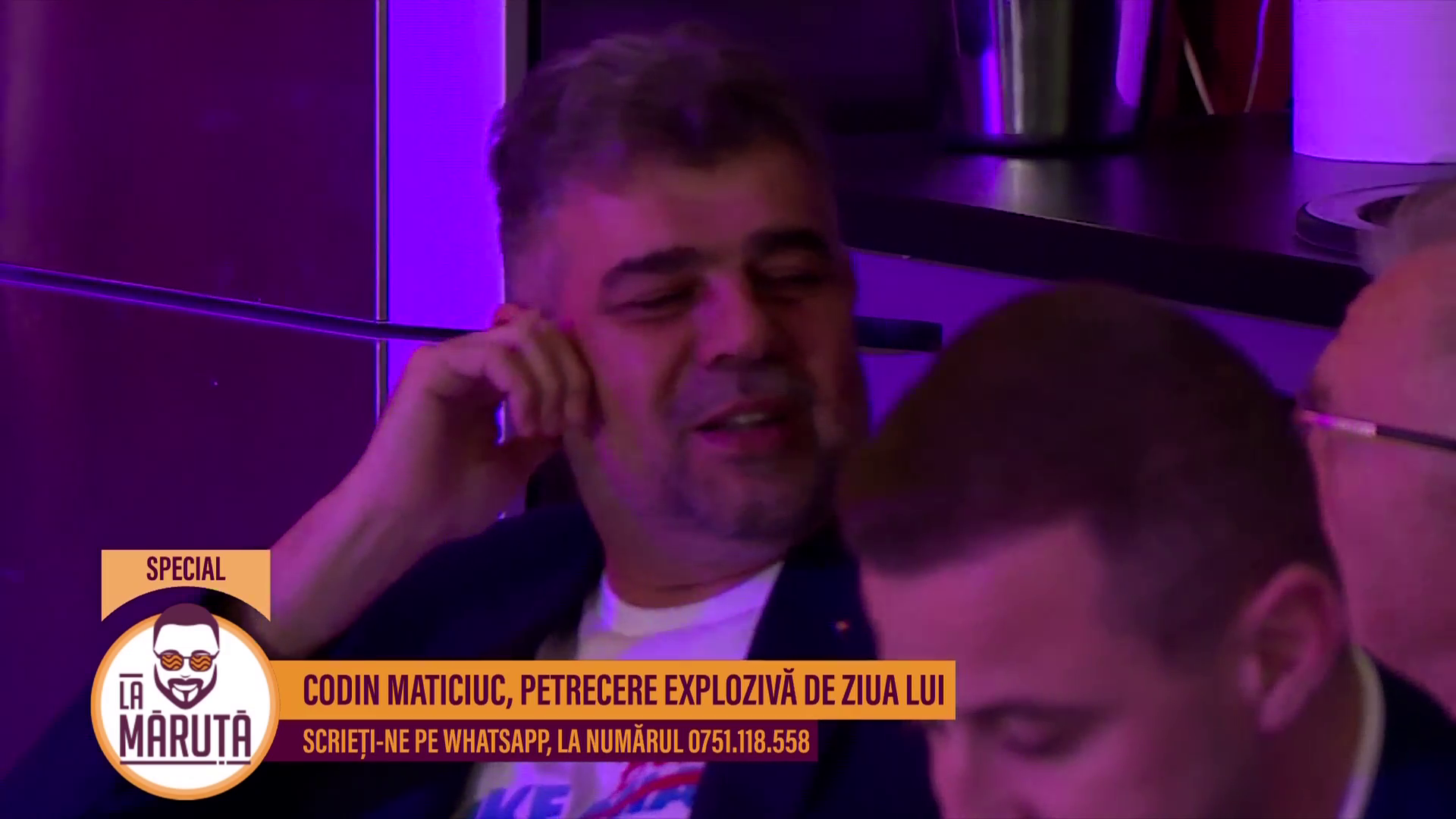 Cum a apărut Marcel Ciolacu la aniversarea lui Codin Maticiuc. Mesajul de pe tricoul premierului. VIDEO