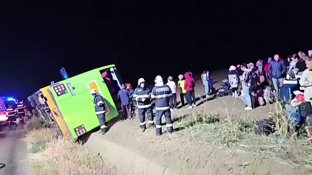Cum s-a produs accidentul din Hârșova. Un autocar cu 90 de ucraineni s-a răsturnat pe DN2A