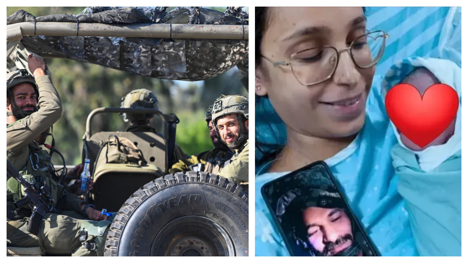 Lacrimi de bucurie printre rachete. Un soldat israelian a asistat la nașterea fiului său prin intermediul unui apel video