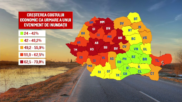 Inundațiile reprezintă un risc major pentru România. Unde se vor înregistra cele mai mari pierderi economice