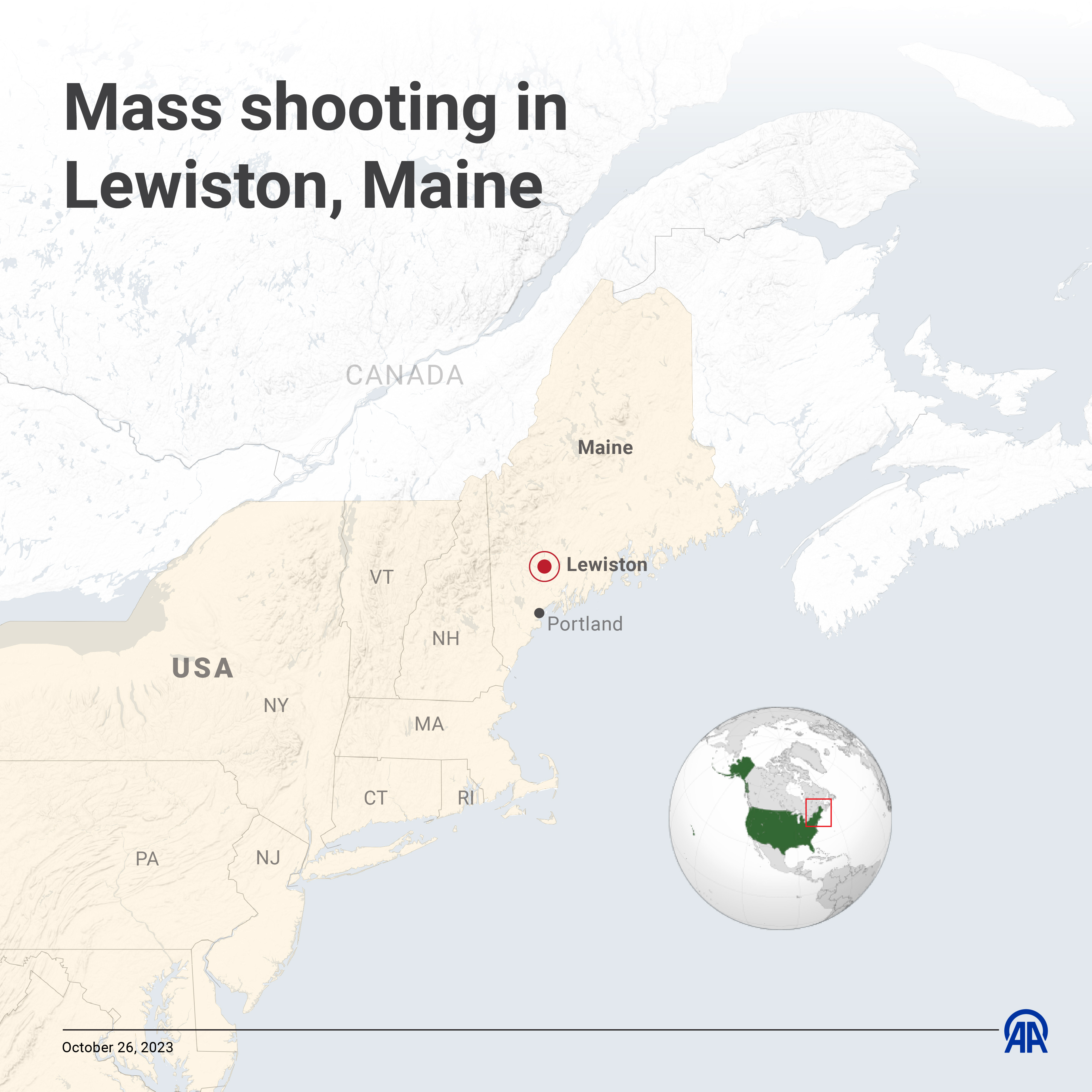 Amplă operațiune de căutare a autorului masacrului din Maine, soldat cu zeci de victime. Mai multe școli au anulat cursurile