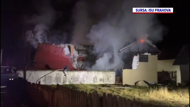 O familie din Prahova a rămas pe drumuri din cauza unui incendiu puternic. Casa lor a fost cuprinsă de flăcări
