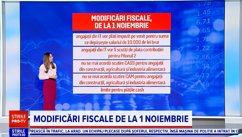Ce se va întâmpla de la 1 noiembrie, după ce vor intra în vigoare modificările fiscale. Angajații care vor fi afectați