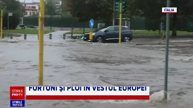 O „bombă de apă” a lovit puternic nordul Italiei. Vremea extremă a făcut din nou ravagii în vestul Europei