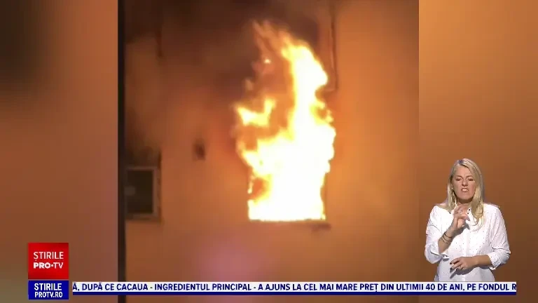 Incendiu puternic la un bloc din Drumul Taberei. O locuință a fost distrusă complet