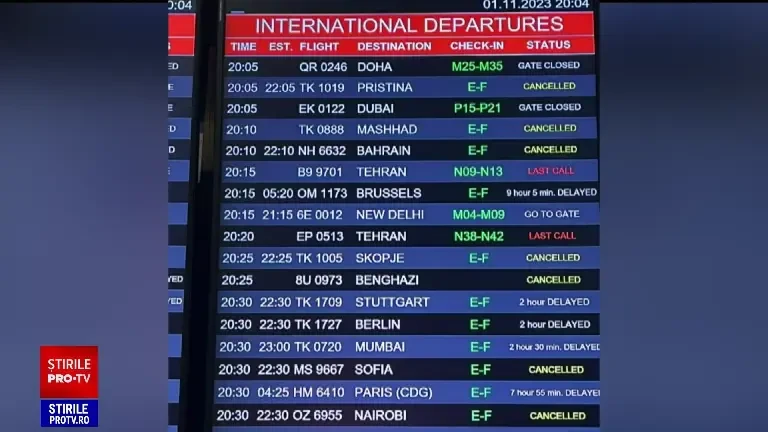 Zborurile Turkish Airlines către Europa, anulate miercuri seară. Două curse erau așteptate în București și Constanța