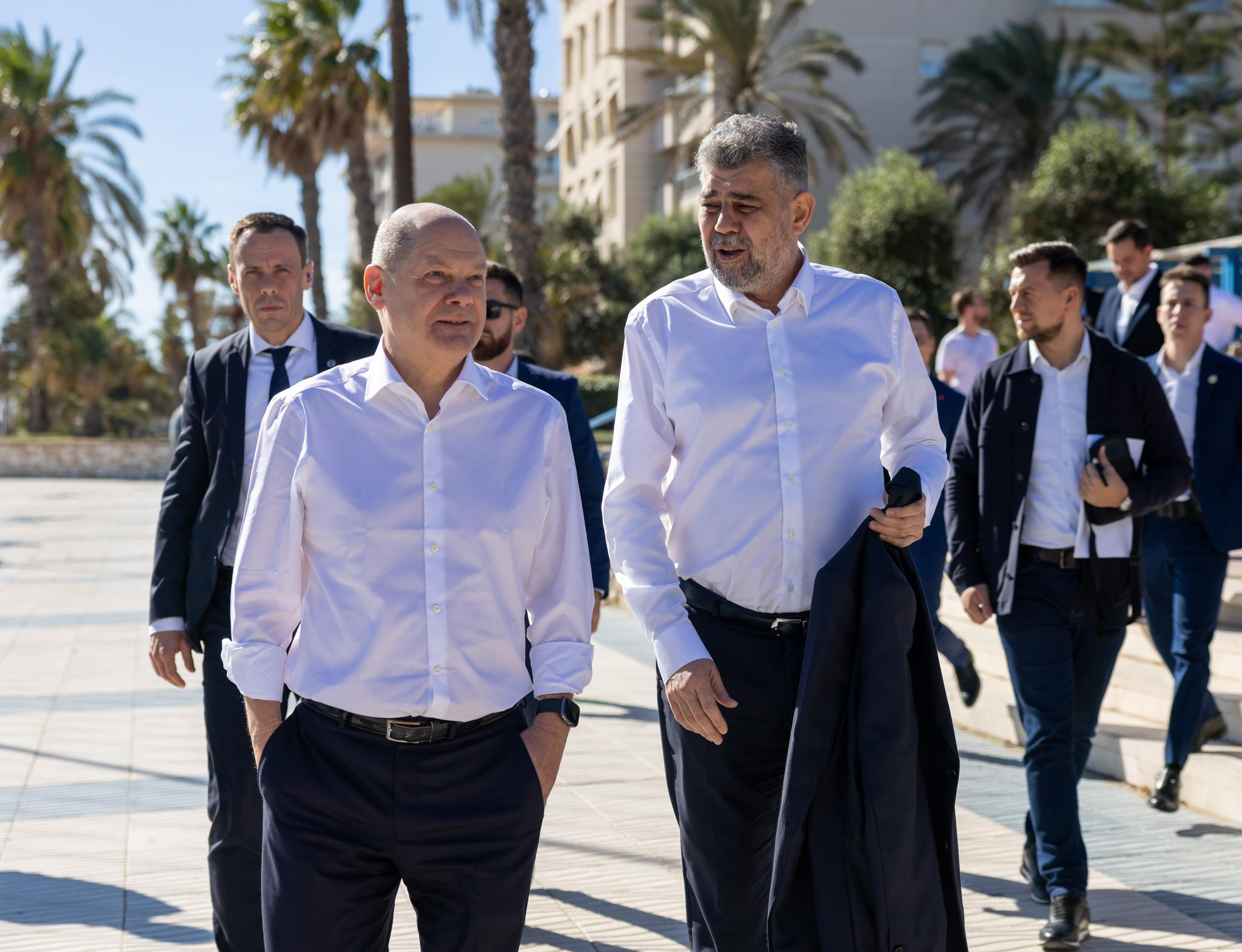 Ciolacu s-a întâlnit cu Olaf Scholz în Spania: ”Am vorbit despre aderarea României la Schengen”