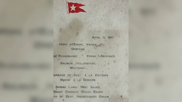 Un meniu de pe Titanic a fost vândut la licitație pentru o sumă uriașă. Ce au mâncat pasagerii la cină
