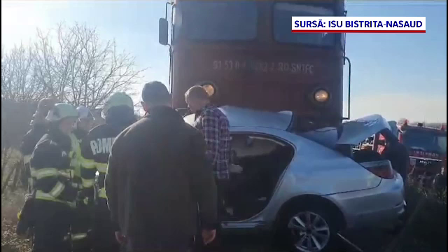 Greșeala făcută de un șofer începător din Bistrița-Năsăud care aproape că l-a costat viața. A fost lovit în plin de un tren