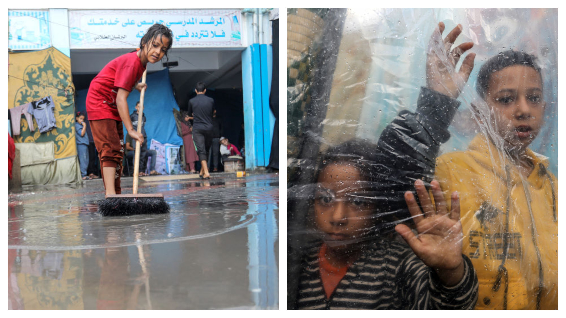 O nouă problemă pentru civilii din Fâșia Gaza: ploile abundente. "Prelatele de plastic nu vor rezista" | VIDEO