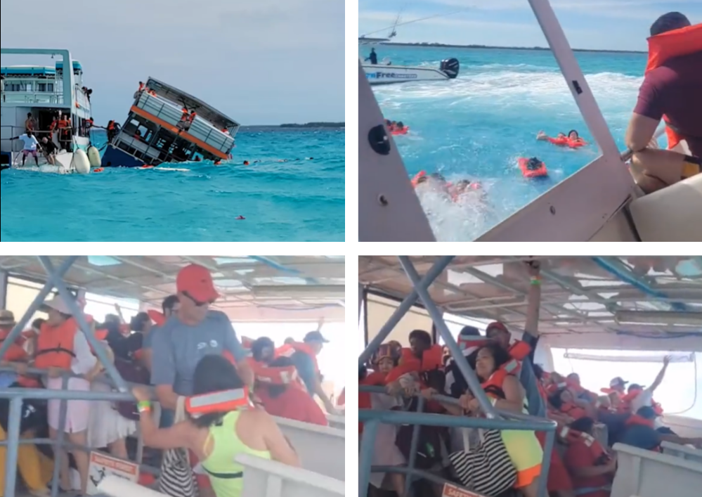 Un feribot plin cu turiști s-a scufundat în mare. Pasagerii s-au aruncat în apă ca să se salveze. O persoană a decedat. VIDEO