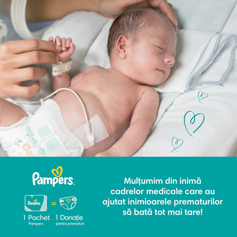 (P) Pampers continuă să fie alături de bebelușii născuți prematur prin donația de scutece Pampers special