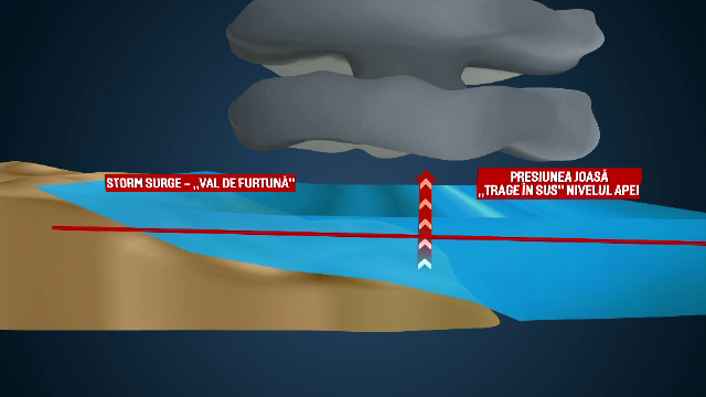 ANIMAȚIE. Ciclonul Federico a provocat un fenomen ieșit din comun pentru România, numit „storm surge”
