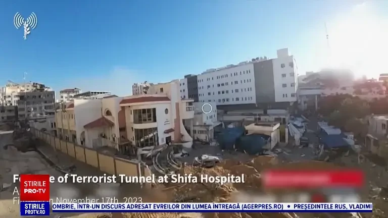 Israelul arată întregii lumi o parte a rețelei de tuneluri de sub spitalul Al-Shifa. Ușa care a băgat spaima în soldați