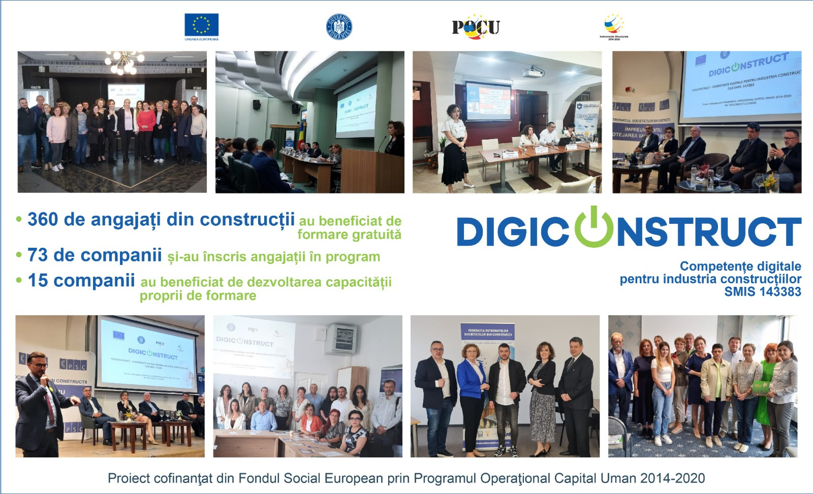 (P) 73 de IMM-uri din construcții și-au înscris 360 de angajați în programul de formare gratuită, DigiConstruct