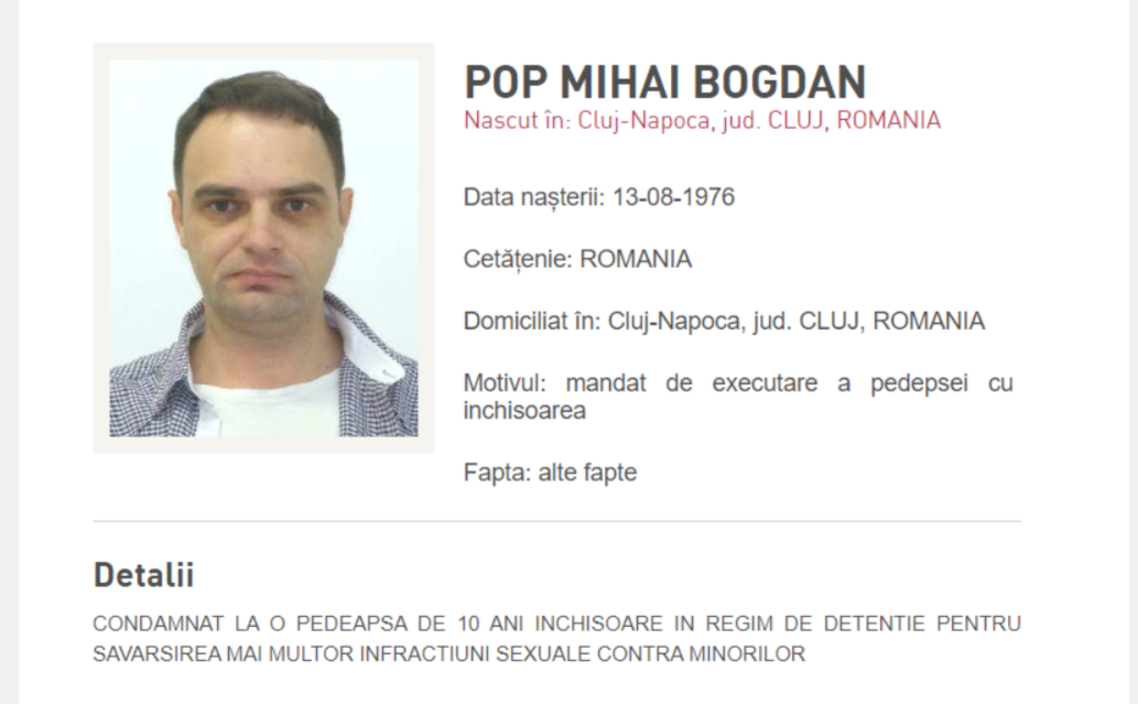 Un român de pe lista „Most wanted” a fost prins în Italia. A comis acte sexuale cu un minor