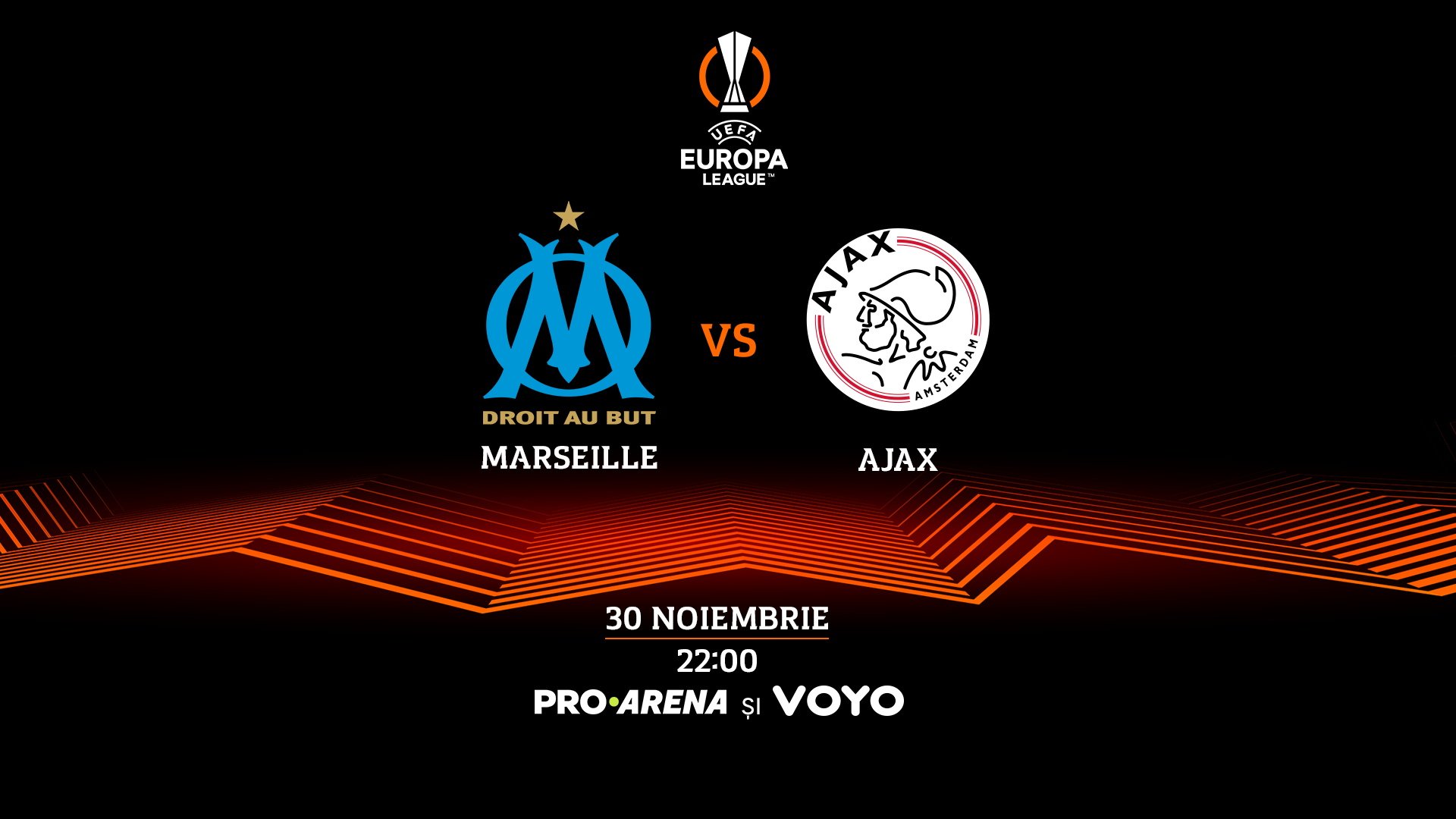 Maraton fotbalistic joi, 30 noiembrie, pe PRO ARENA și VOYO. La ce oră sunt meciurile Europa League și Conference League
