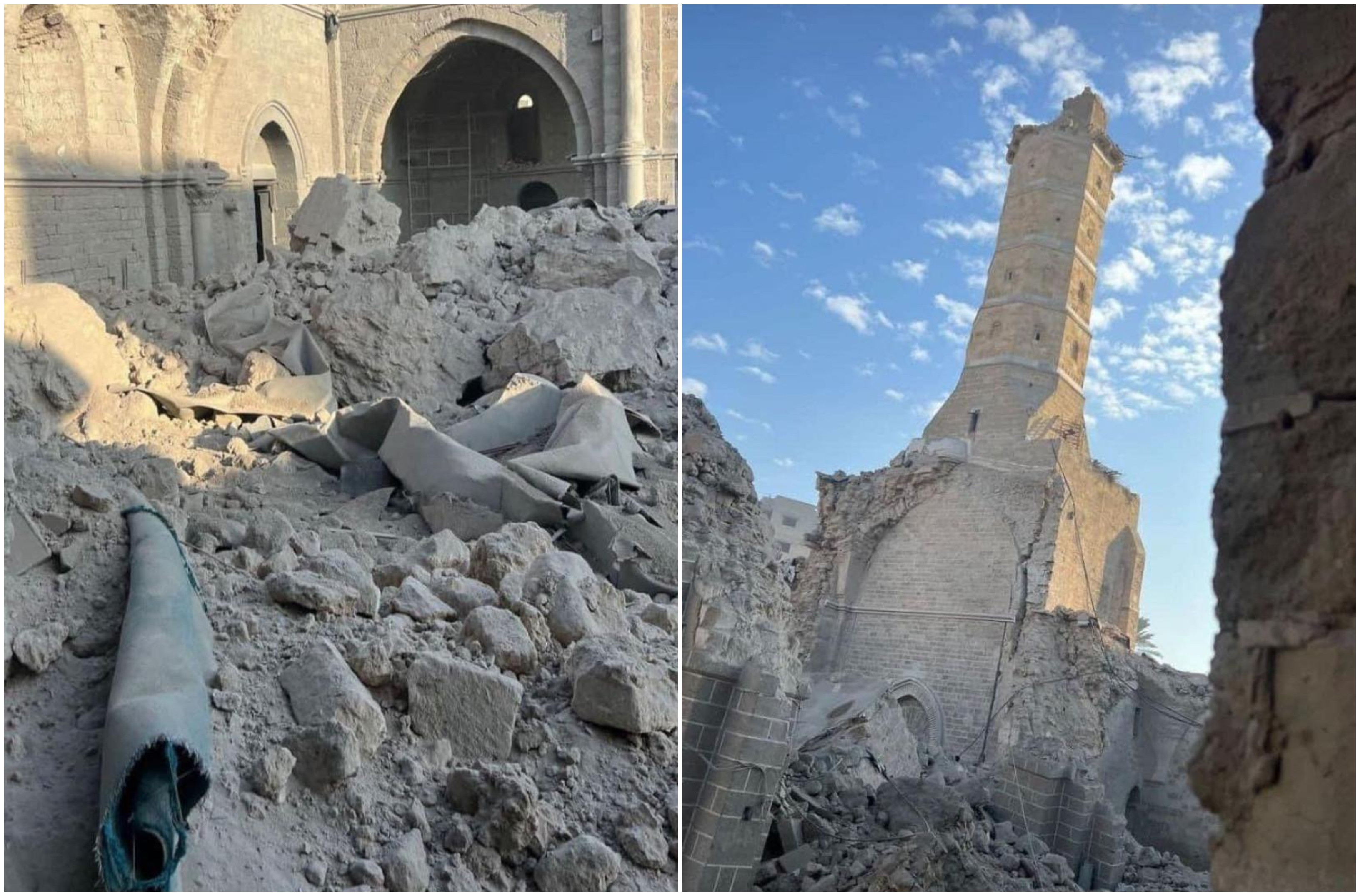 O moschee veche de câteva secole din Gaza este acum o ruină. Israelul a distrus-o imediat cum a aflat ce era ascuns acolo