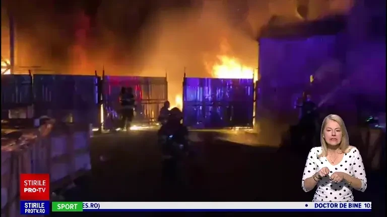 Incendiu lângă un mall din Cluj-Napoca. Toți clienții au fost evacuați, după ce au luat foc materiale depozitate în curte