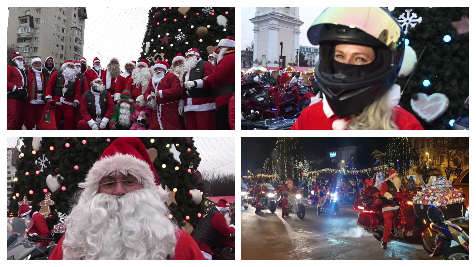 Daruri pentru orfanii din Târgu Mureș. Zeci de Moși Crăciuni pe motociclete au strâns cadourile oferite de copiii din oraș