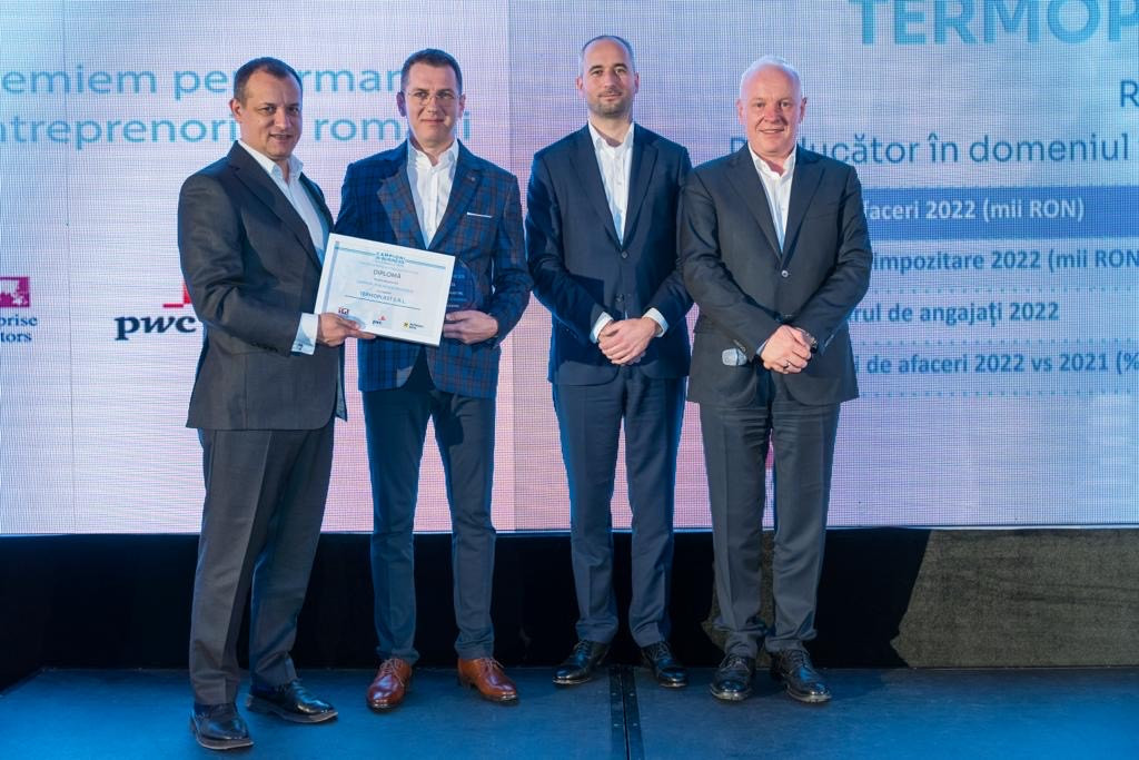 (P) Termoplast, companie de top în producția de tâmplărie PVC, a fost premiată la Gala Campioni în Business