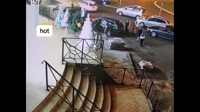 O femeie din Dej a furat un brad din fața unui magazin. Nu a descurajat-o nici faptul că pomul s-a dezmembrat pe drum