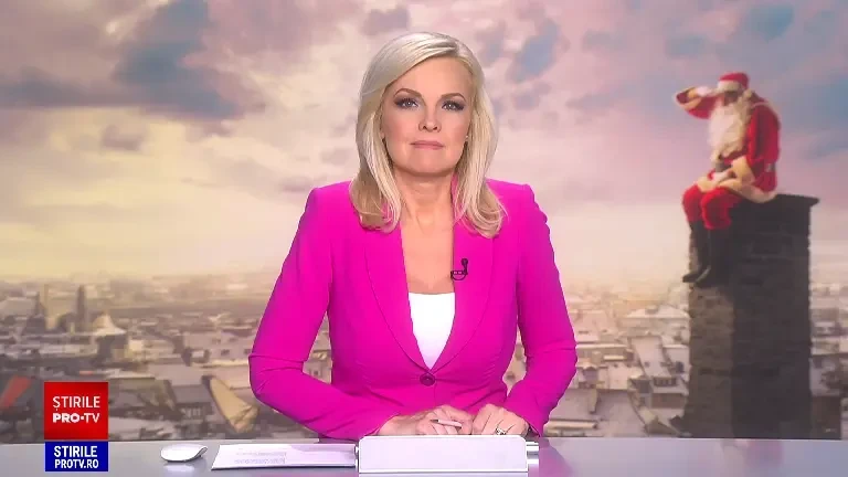 Moș Crăciun și-a lăsat renii pe un hotel din Eforie și a coborât zeci de metri pe o funie. „Frumos, face scheme”