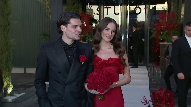 Cununia lui Ianis Hagi și aleasa inimii lui, în imagini. Elena a strălucit într-o rochie roșie până în pământ | FOTO și VIDEO