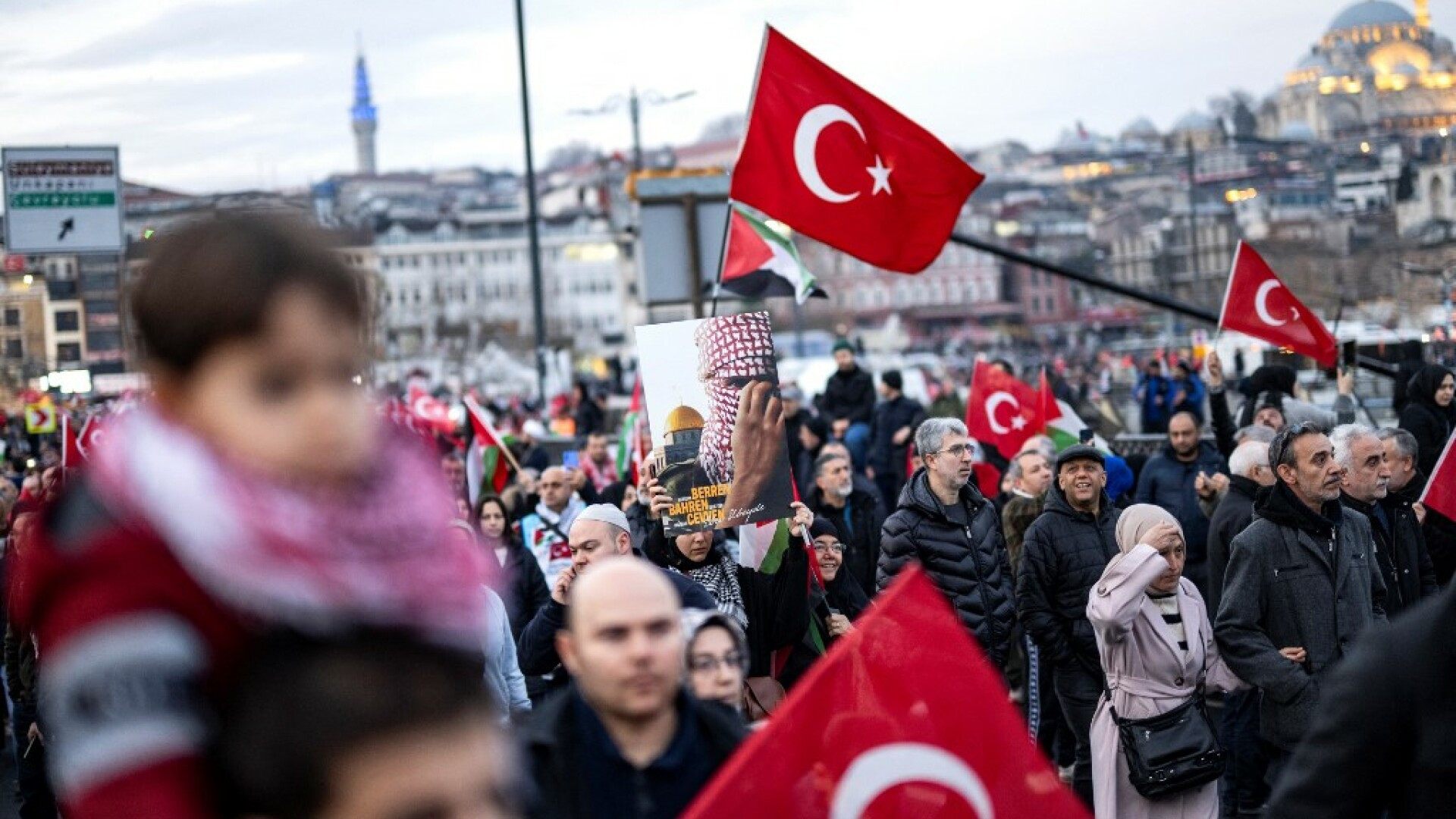 Erdogan a scos în stradă zeci de mii de oameni în prima zi a anului. Manifestație pro-Palestina de amploare. FOTO&VIDEO