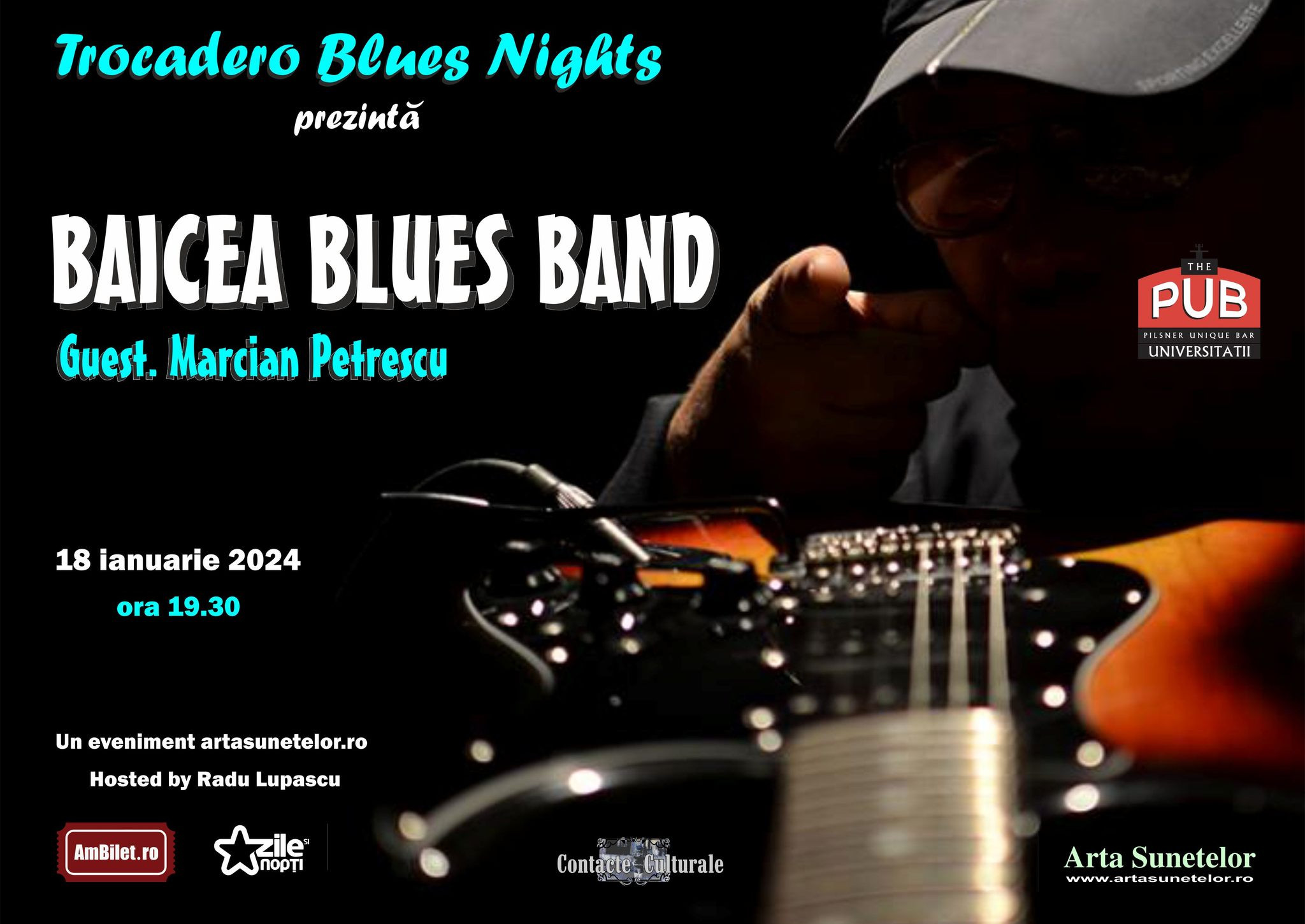 Concert de blues în București cu George Baicea și Marcian Petrescu, în cadrul ”Trocadero Blues Nights”