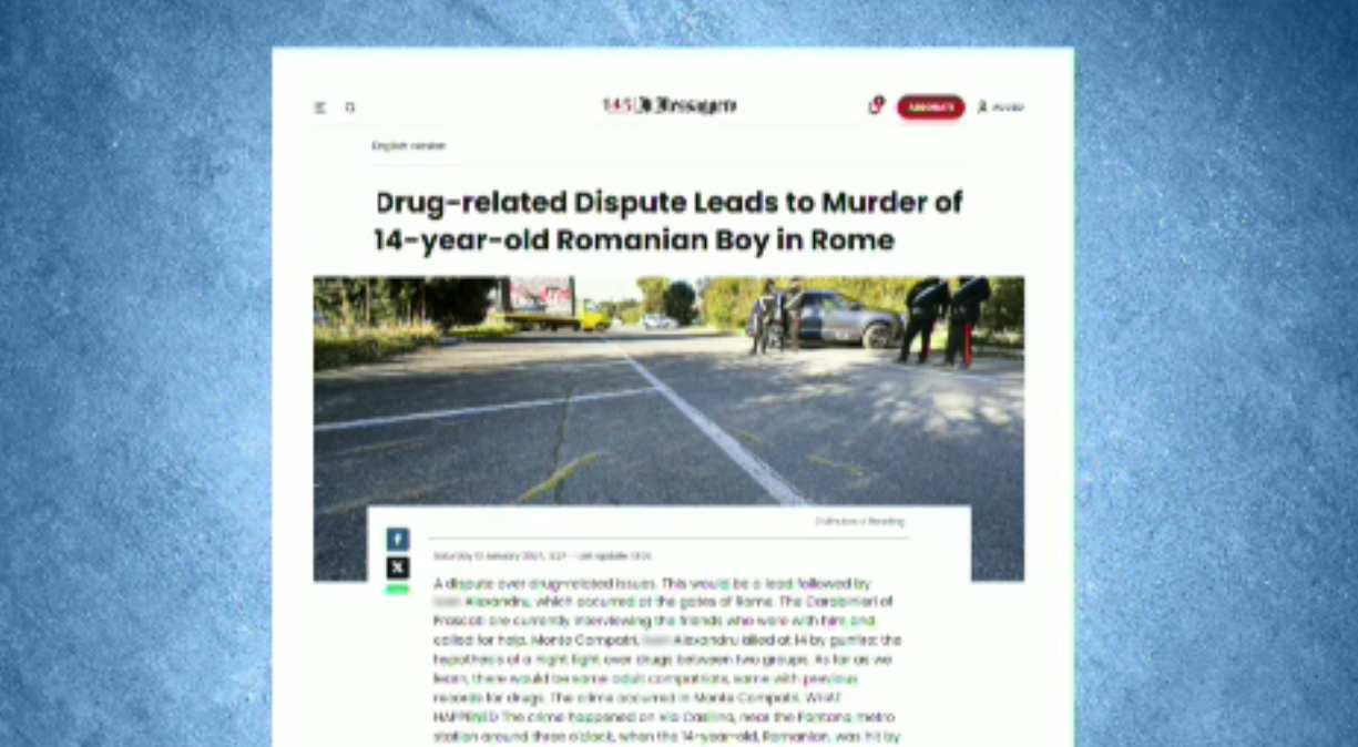 Primele concluzii ale anchetatorilor după moartea lui Alexandru, adolescentul împușcat la periferia Romei