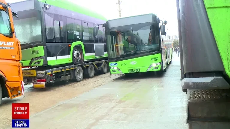 Primele 7 troleibuze Solaris au ajuns în Depoul Societăţii de Transport Bucureşti
