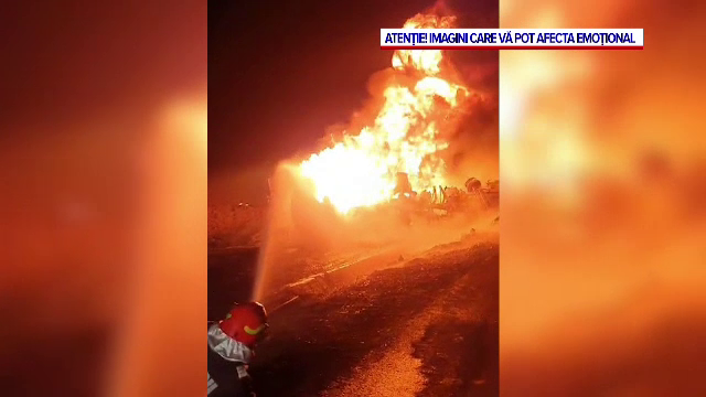 A murit carbonizat la volanul cisternei pe care o conducea. În incendiul violent s-au topit chiar și plăcuțele numerelor