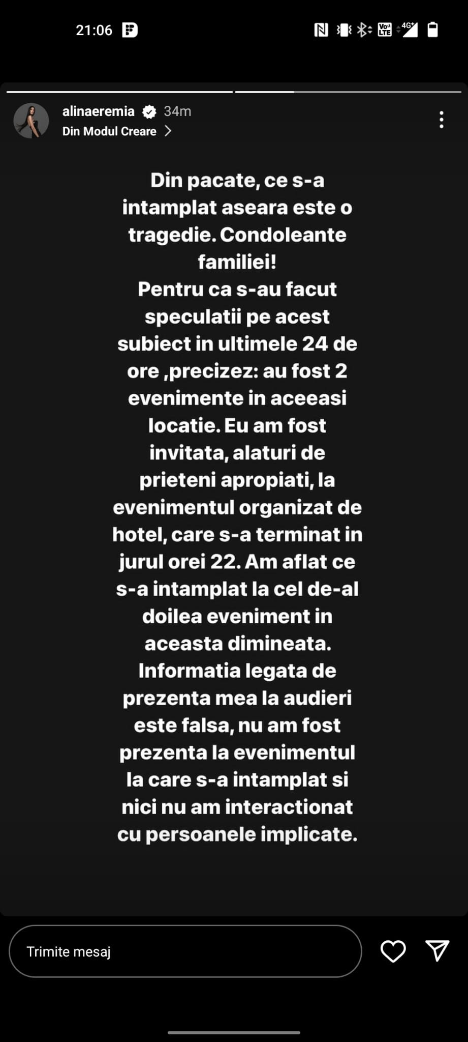 reactii crima padina