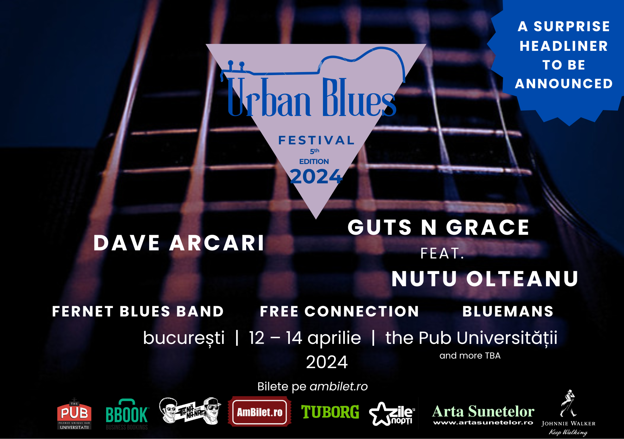 Primele nume anunțate la Urban Blues Fest 2024 în București: Dave Arcari (Scoția), Guts N Grace feat. Nuțu Olteanu (Suedia)