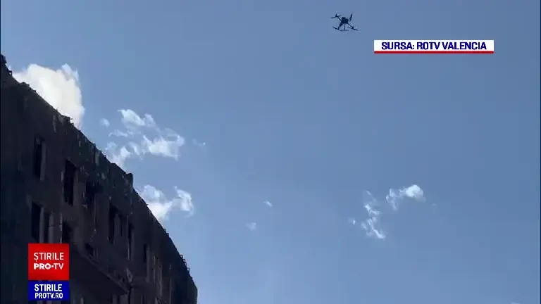 Noi imagini cu blocurile arse din Valencia