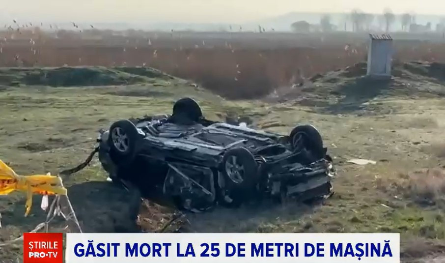 Un tânăr a murit într-un grav accident rutier. S-a răsturnat cu mașina, iar trupul său a fost găsit la 25 de metri distanță