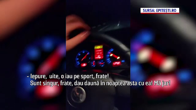 Dosar penal pentru un băiat de 18 ani din Argeș, după ce s-a filmat cum conduce nebunește o mașină fără permis de conducere
