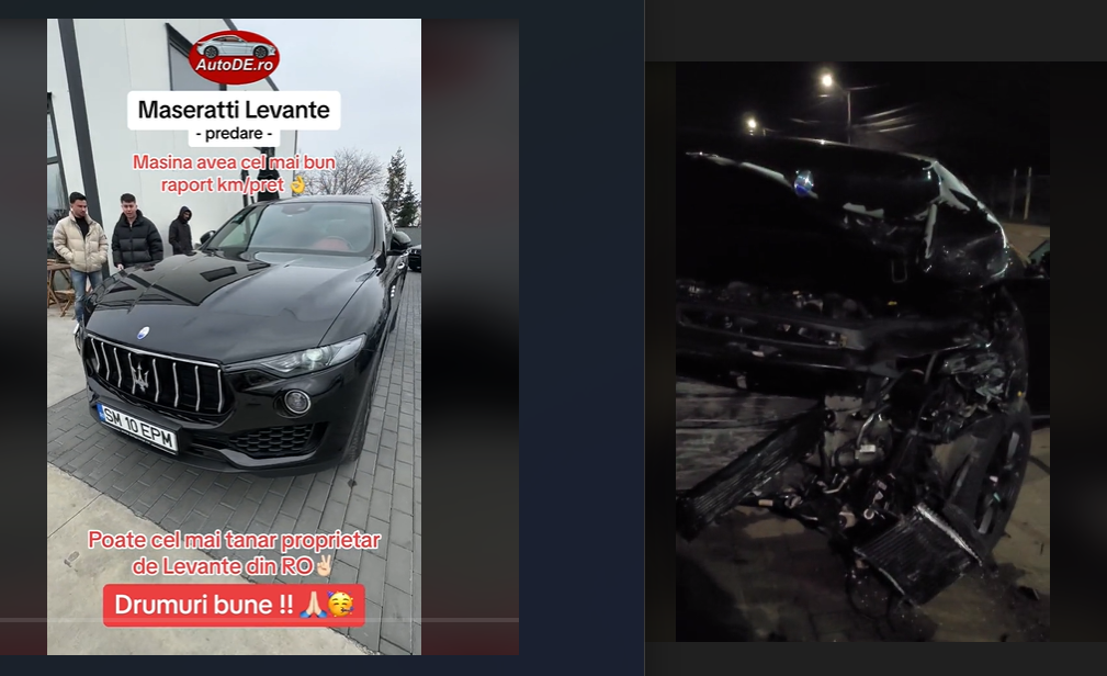 Un tânăr din Prahova a provocat un accident rutier la doar câteva ore după ce și-a cumpărat un bolid de lux. VIDEO