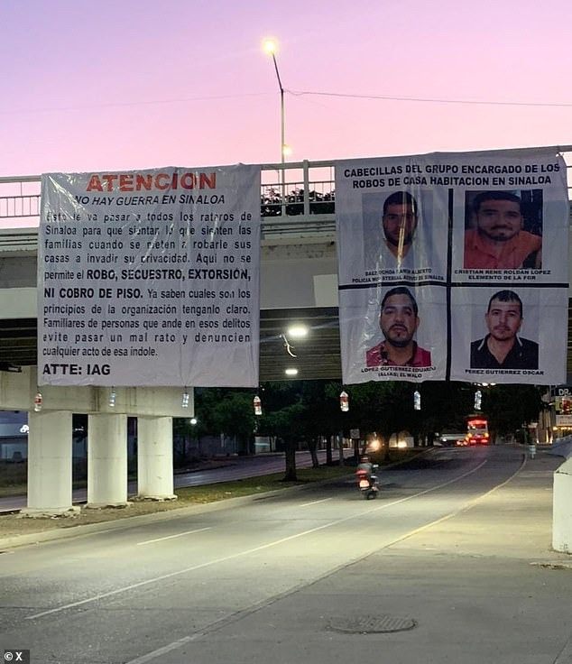 Fiii lui El Chapo au răpit 66 de oameni, după care au pus bannere pe 4 poduri: ”Asta li se va întâmpla tuturor hoților”