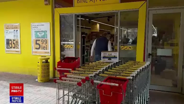 O porţiune din tavanul unui supermarket din Bucureşti s-a prăbuşit peste o femeie. Victima, transportată la spital