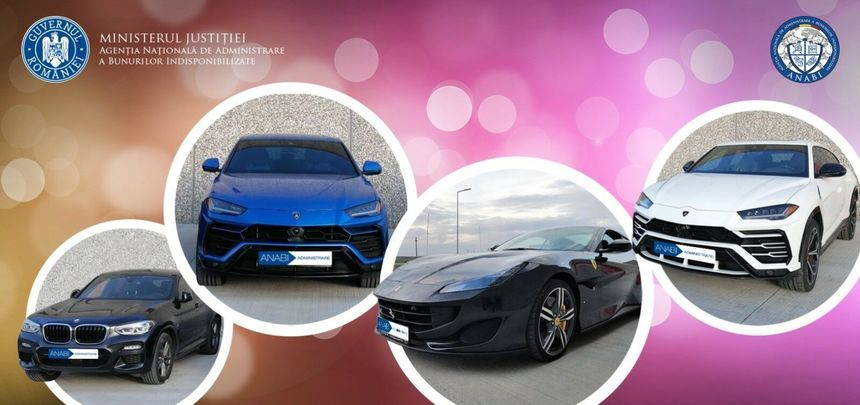 ANABI vrea să valorifice bunurile confiscate. Autoritatea scoate la vânzare un Ferrari Portofino și mai multe Lamborghini