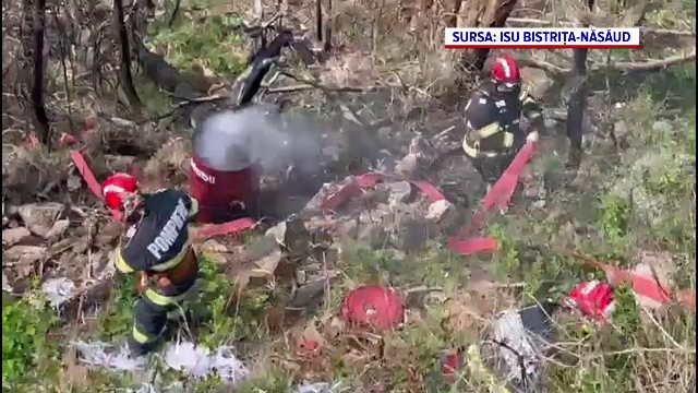 Exercițiu de amploare în Bistrița-Năsăud. Zeci de salvatori români și străini au simulat stingerea unui incendiu de pădure