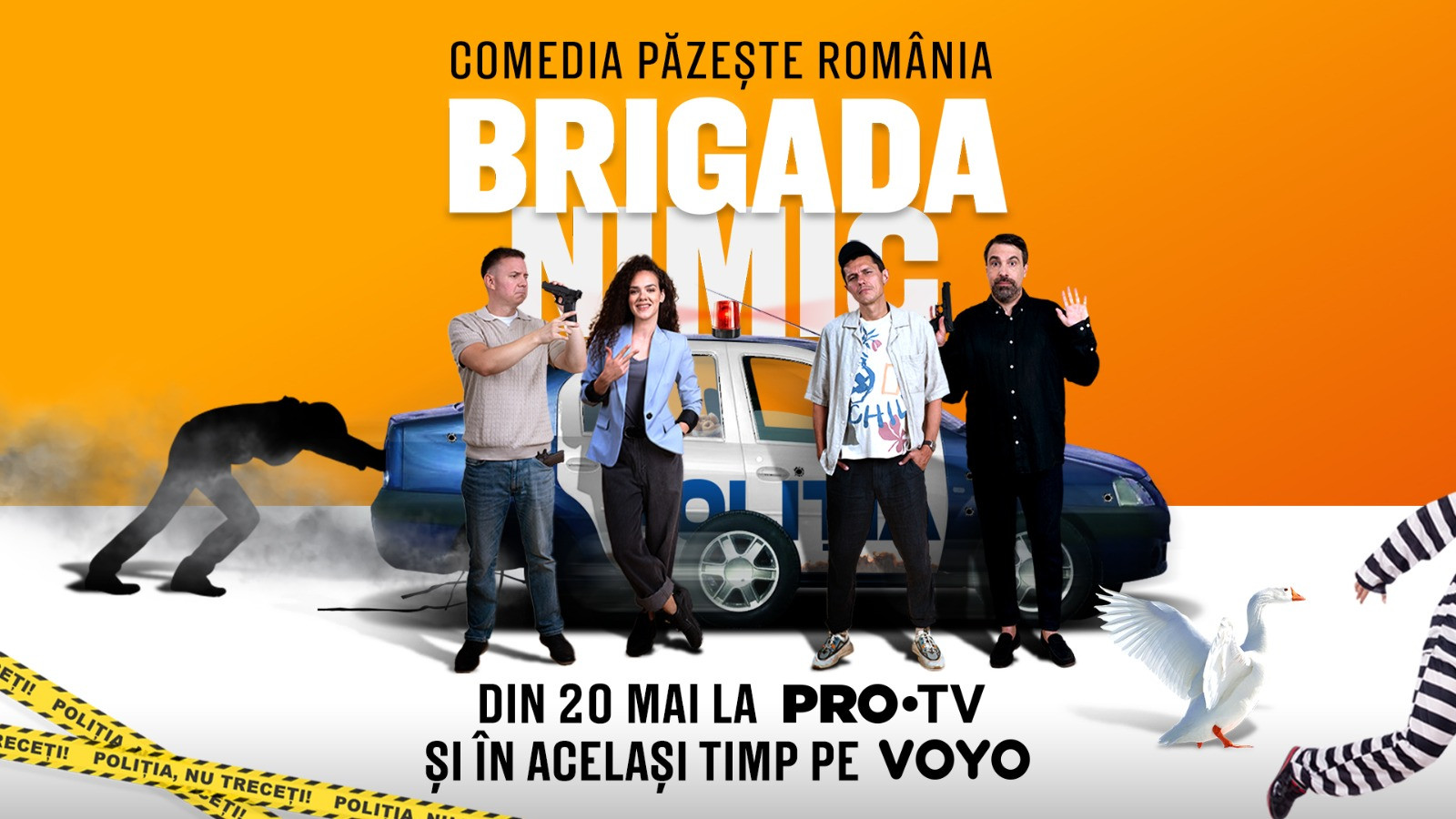 Comedia păzește România!Brigada Nimic - un nou serial, din 20 mai, la PRO TV și pe VOYO
