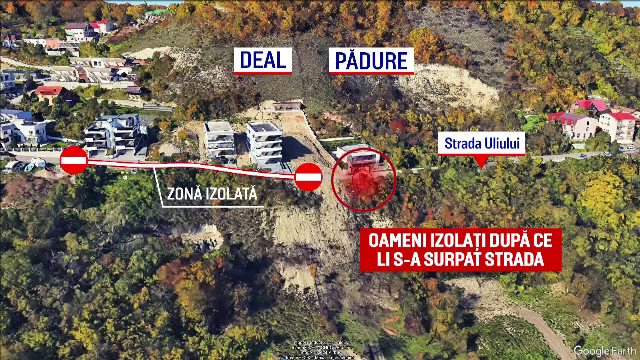 Oamenii au rămas izolați după surparea străzii din Cluj-Napoca. Nu pot ajunge la ei nici ambulanțele