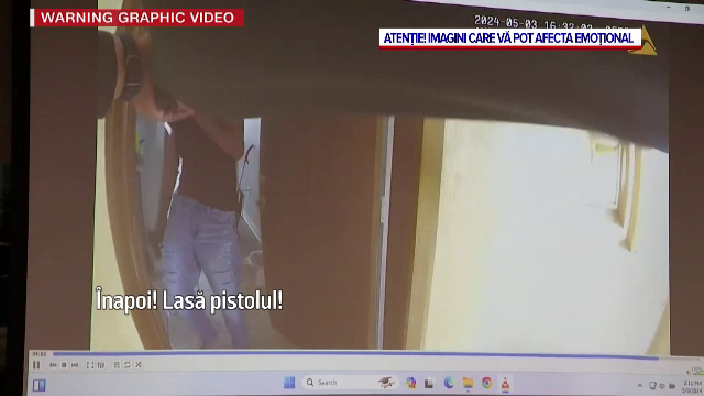 Un militar a fost împușcat în casă de un polițist, când i-a deschis ușa. Momentul șocant a fost filmat